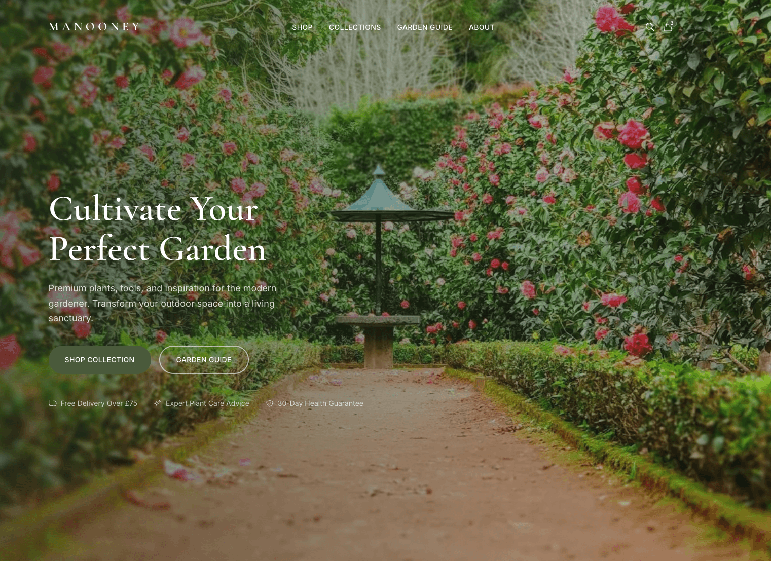 Manooney Garden Centre website preview